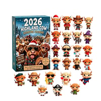 2026 Highland Cow 24-Day Advent Calendar Blind Box Set