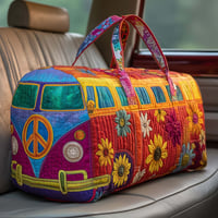 Quilted Floral Travel Duffel Bag