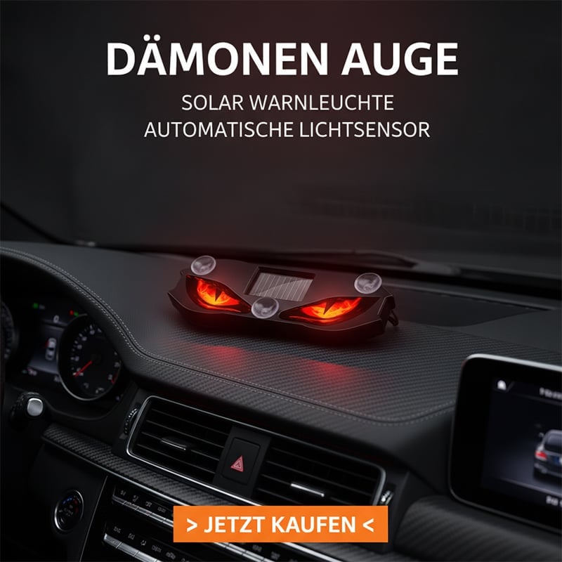Solarbetriebene LED-Warnleuchte fürs Auto