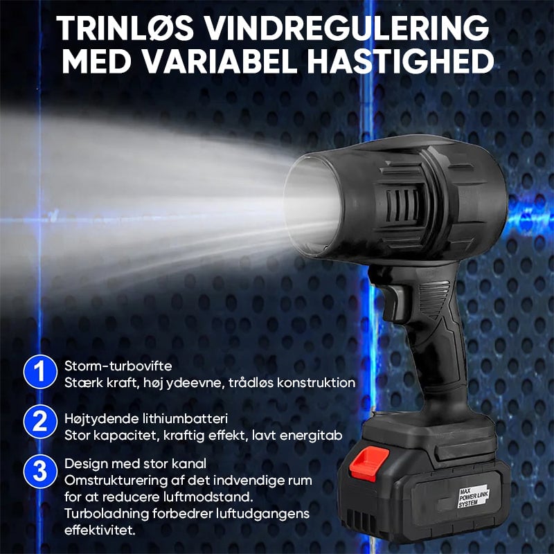 Trådløs superkraftig turboblæser