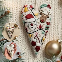 DIY Herzförmiges handgesticktes Weihnachtsornament/Ornament-Kit