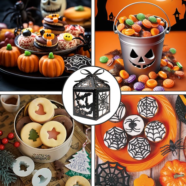 Halloween-Themed Glitter Decorative Candy Box