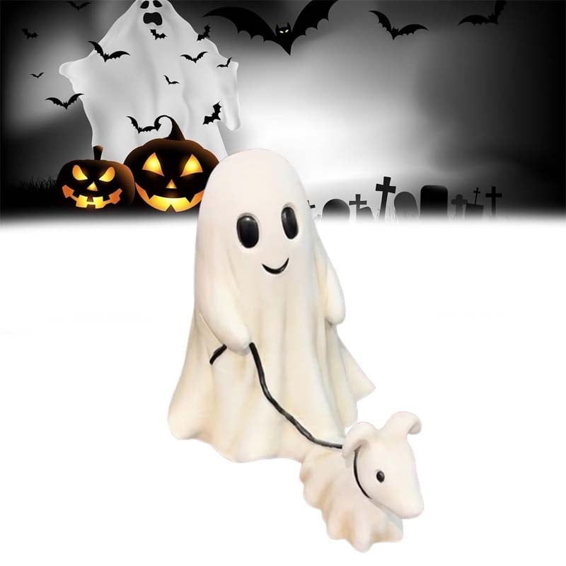 Halloween Ghost Walking Dog Statue👻