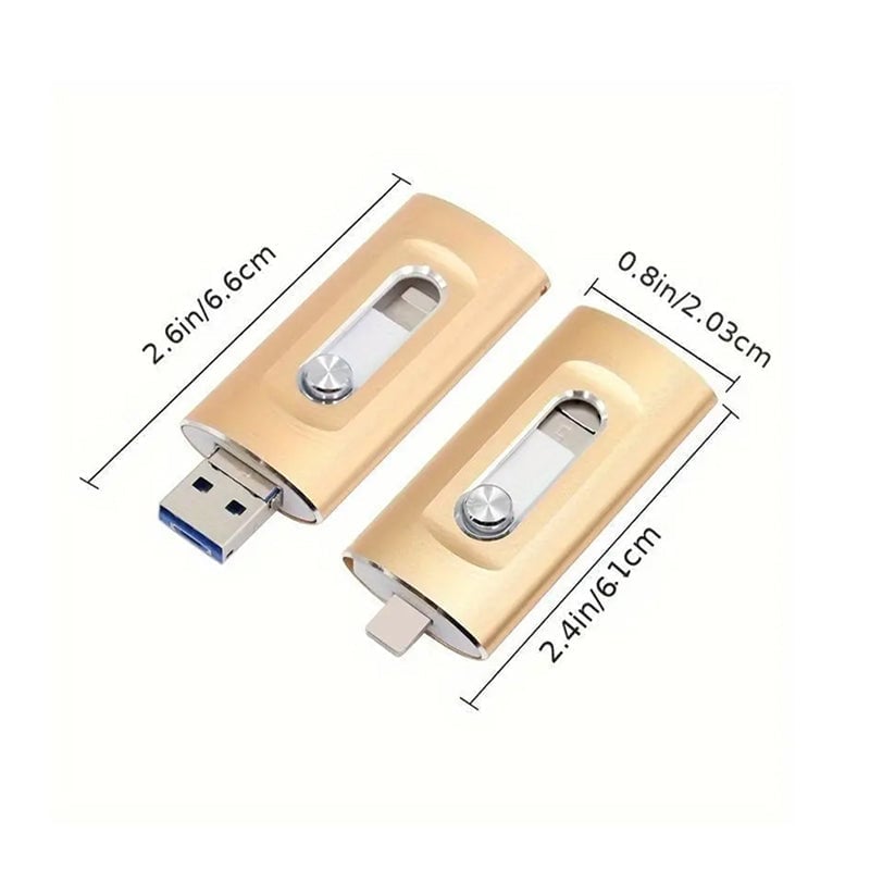 3-in-1 USB-Stick mit hoher Kapazität und Fingerabdruckschutz
