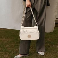 Solid Color Fashionable Multi-pocket Zipper Crossbody Bag