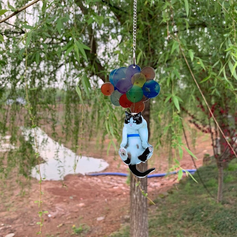 Colorful Balloons and Kitten Pendant