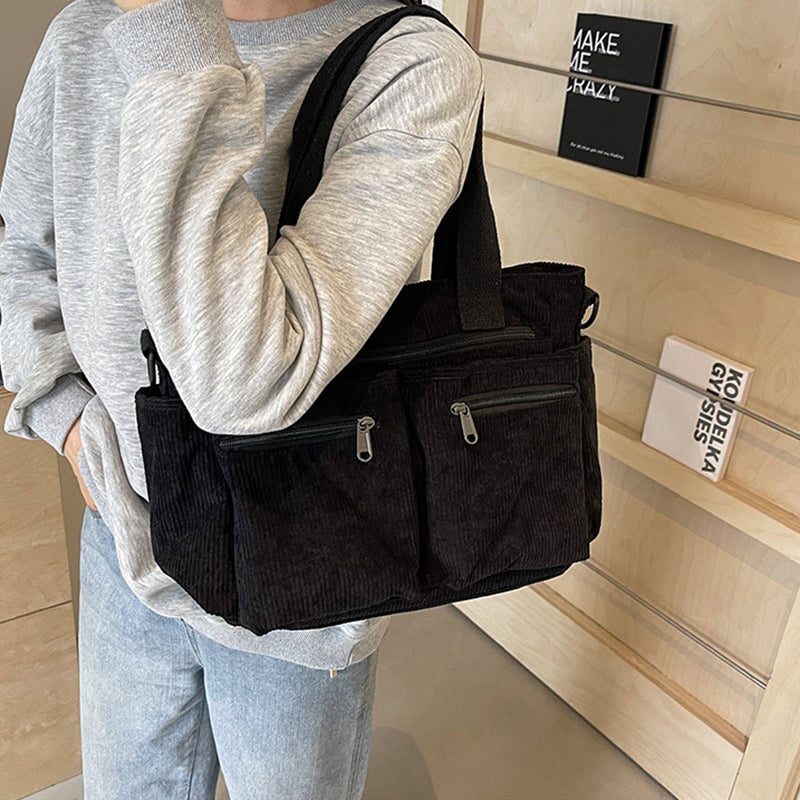 Große Kapazität Corduroy-Damentasche