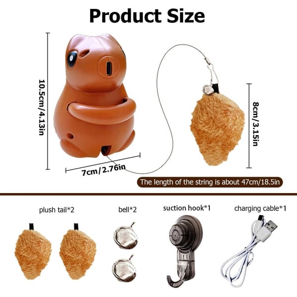 Rechargeable hanging squirrel cat toy