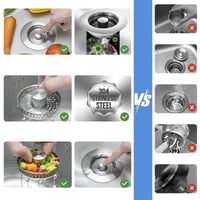 Uppgraderad 3-i-1 Kökshandfat Avloppssil