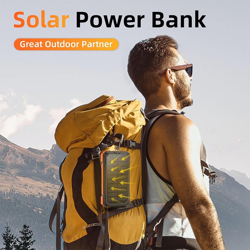 Wireless charging solar power bank