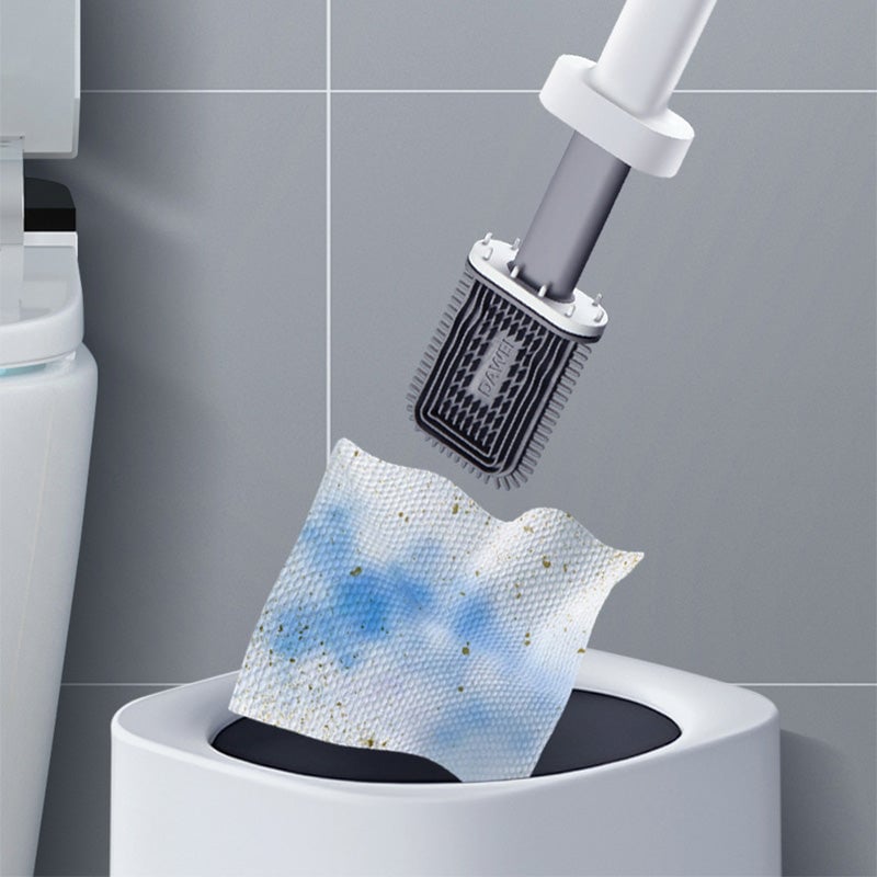 Cleaning long-handled toilet brush