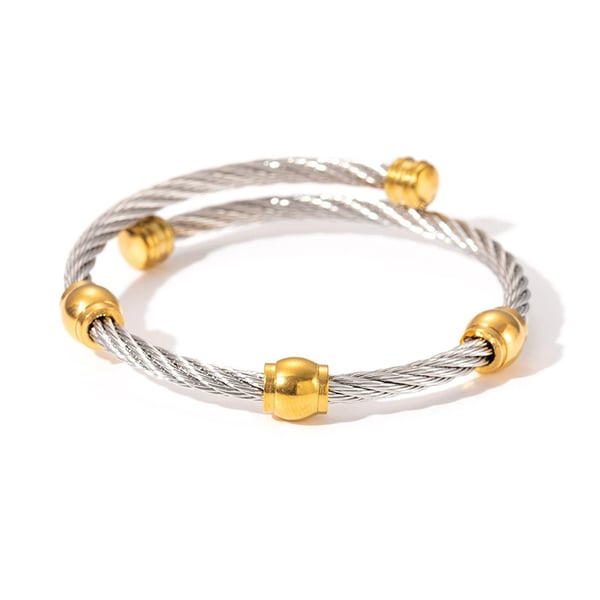 Zweifarbige Armspange mit Knoten-Design