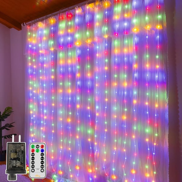 Sakerplus LED Copper String Curtain Lights with USB Remote