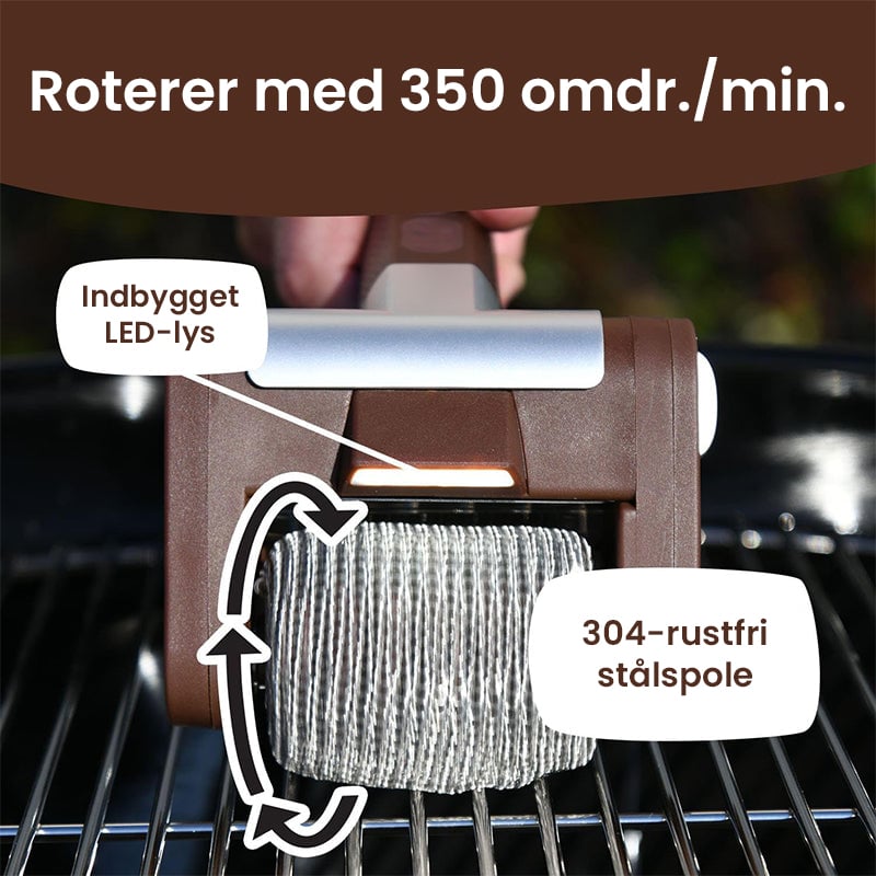 Elektrisk grillrengøringsbørste uden børstehår