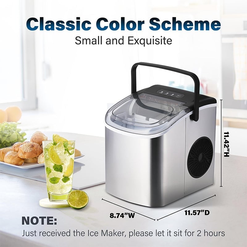 Sakerplus Portable Ice Machine with Self-Cleaning