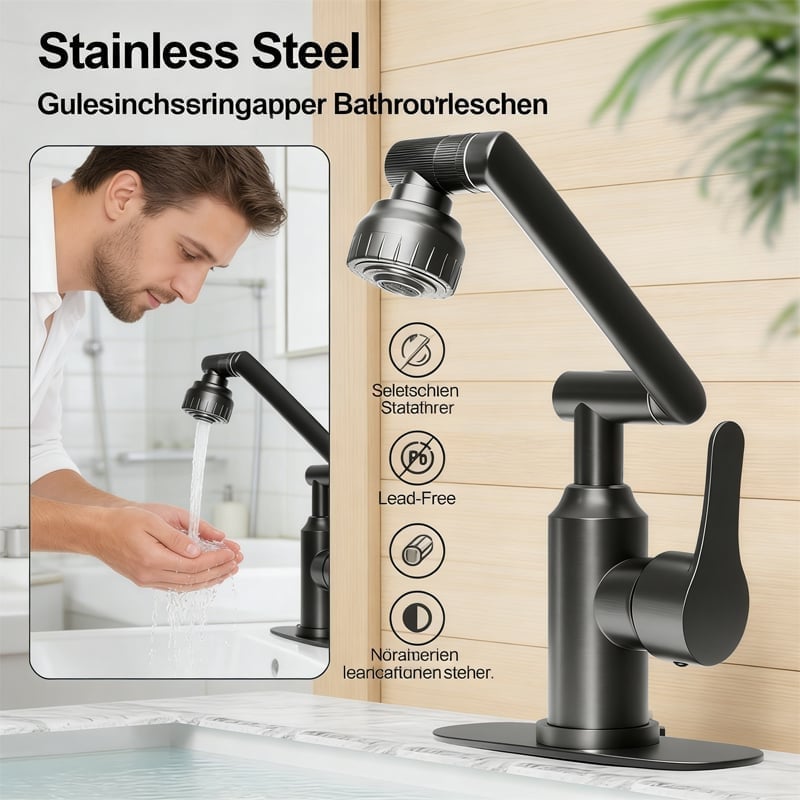 1080° Drehbarer Multifunktions-Wasserhahn aus Edelstahl