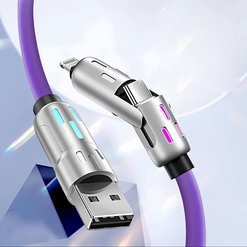 Colorful Breathing Light 4 in 1 Data Cable