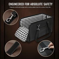 Portable Plaid Armrest Dog Car Seat with Belt