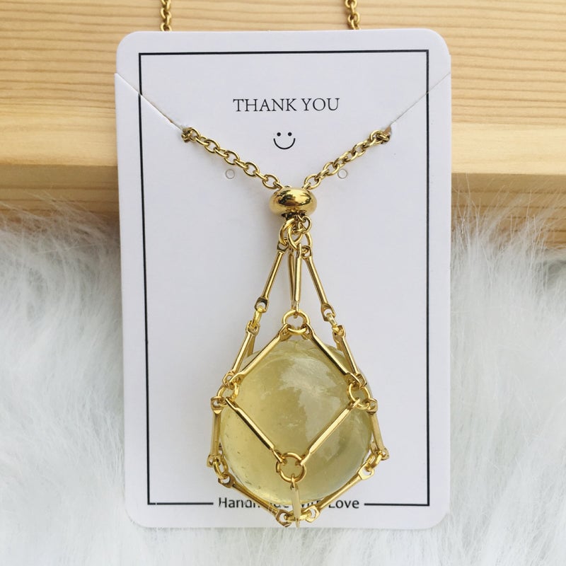 Kristallstenhållarhalsband