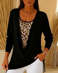 Top Met Luipaardprint En Vetersluiting