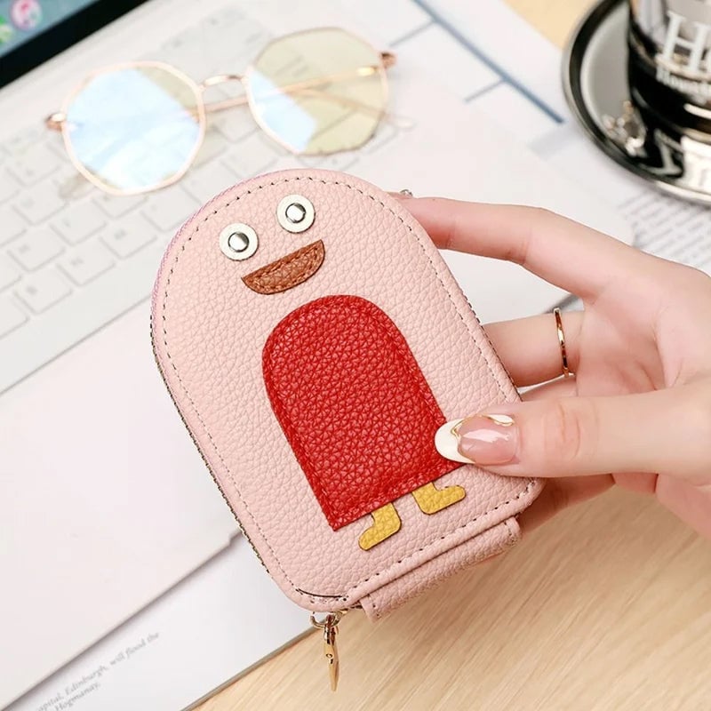 🐧Pinguini carini Portafoglio per carte di credito e monete in PU