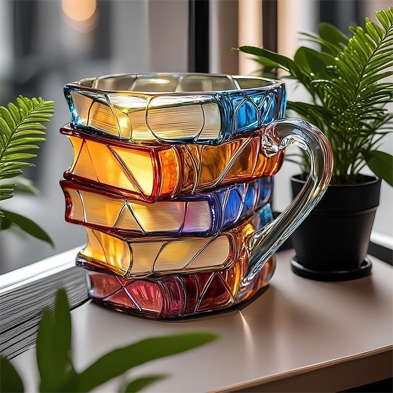 Handbemalte Buch-Kaffeetasse