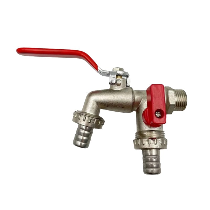 Robinet double sortie en alliage de zinc pour jardinage