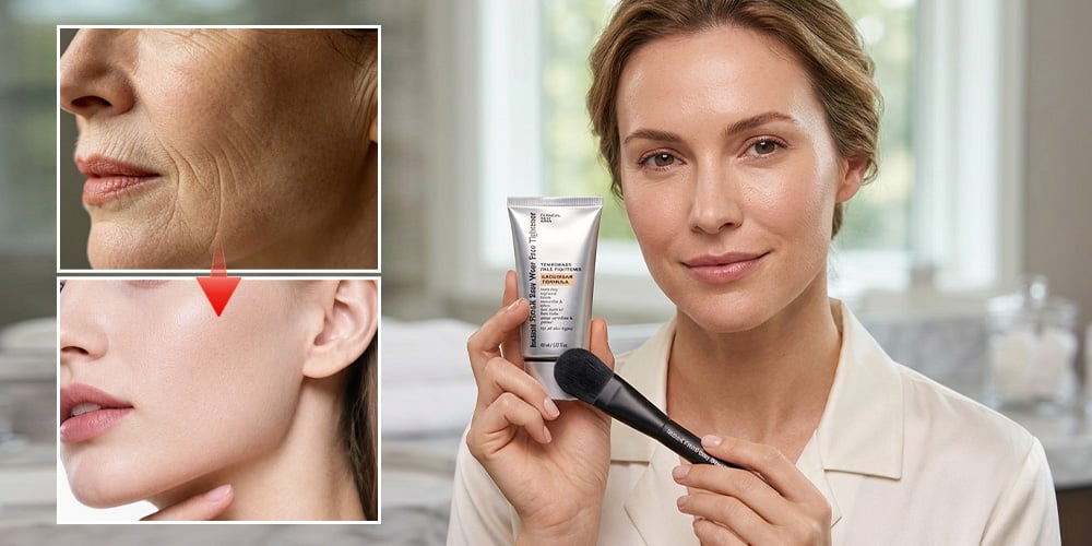 Instant Firming Cream jawline results and applicator