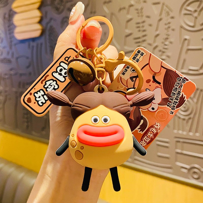 Porte-clés créatif et amusant en silicone, pendentif cloche