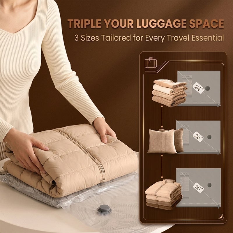 Travel Vacuum Bags with Portable Electric Pump