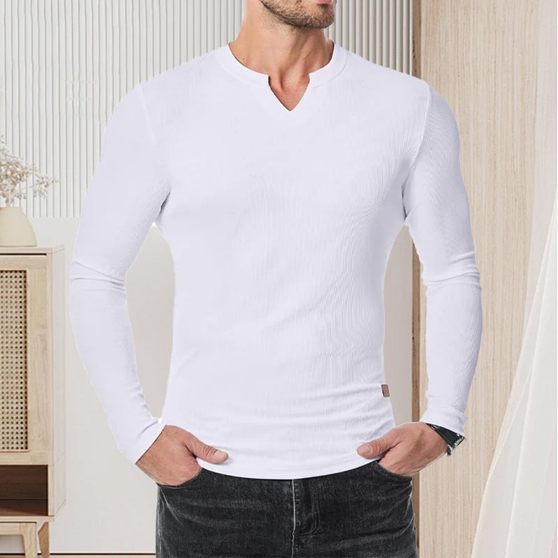 Men's Slim Fit V-Neck Longline Muscle Shirt