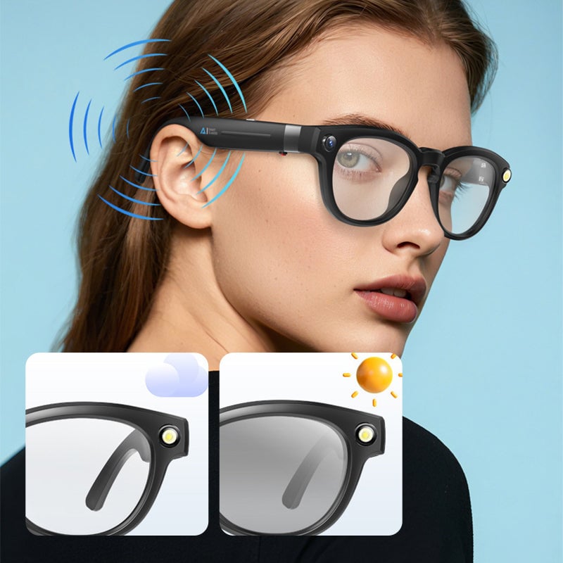 Q8 Smart Glasses with AI Translation, HD Recording, Calling & Music Playback