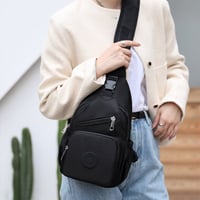 Damen-Schultertasche aus Segeltuch mit mehreren Taschen