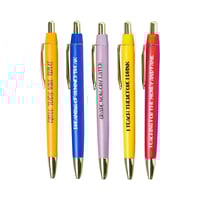 5 pcs Funny Teachers Ballpoint Pens Set (3*Black Ink+2*Red Ink)