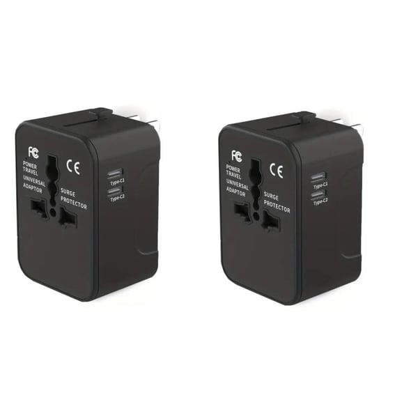 Universal Travel Adapter with Dual USB Ports