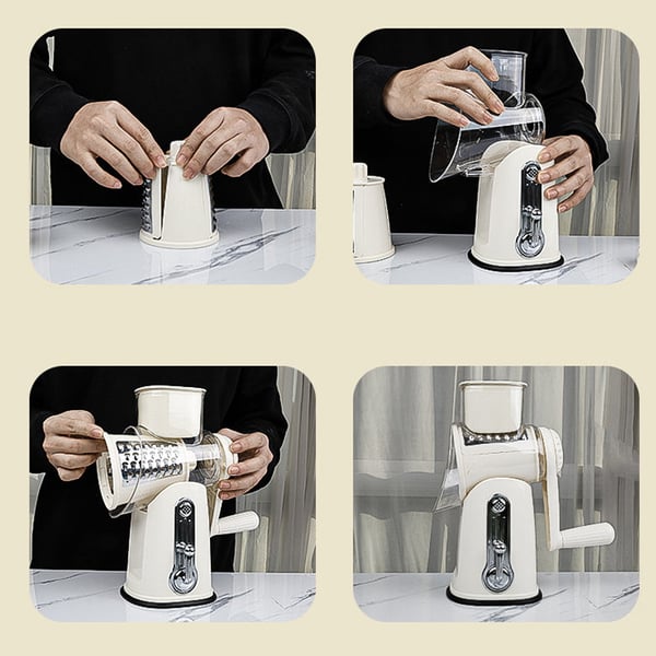 5 in 1 Vegetable Cutter Slicer, Rotary Cheese Grater
