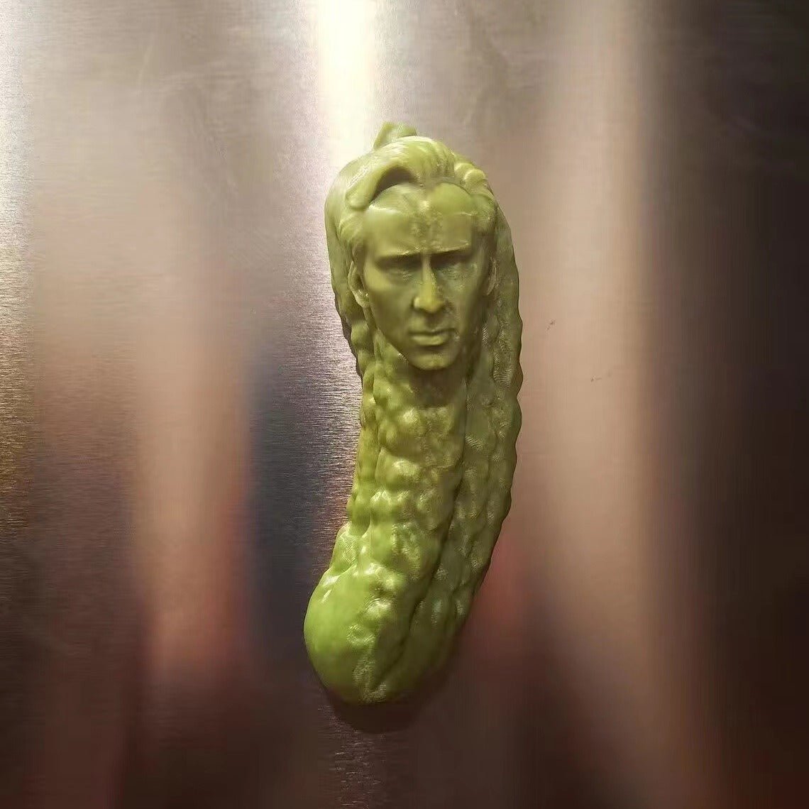 grappig Nicolas Cage kerst groen augurk hangend ornament