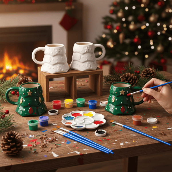 DIY Ceramic Christmas Tree Coloring Mug