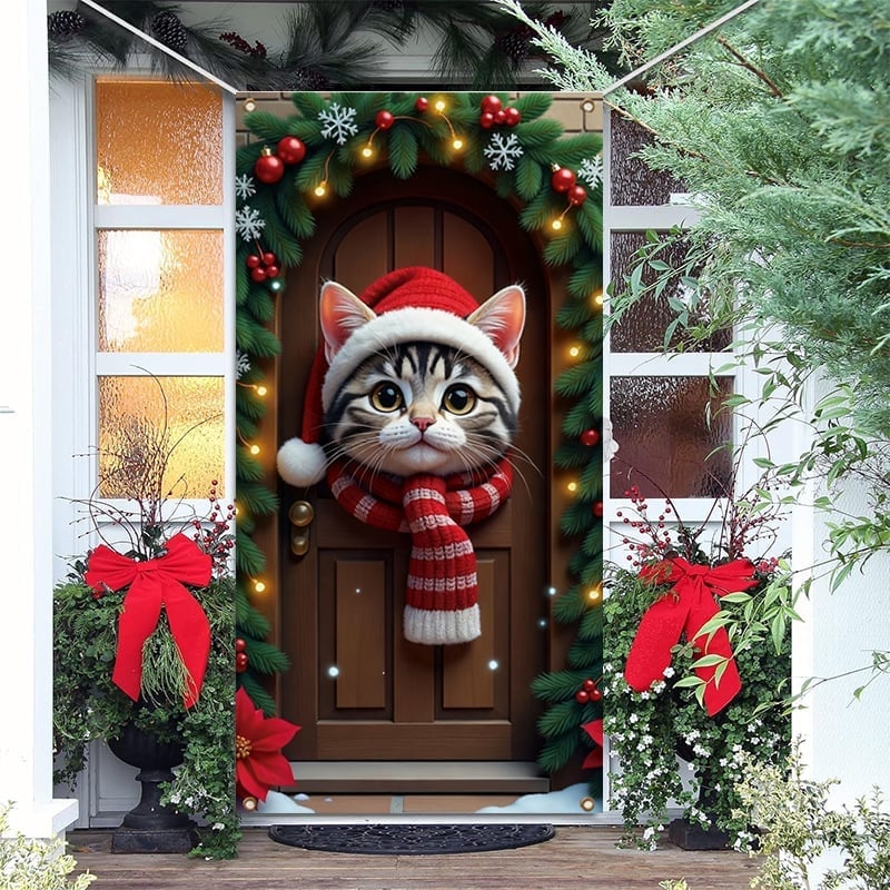 Christmas Door Curtain Atmosphere Banner