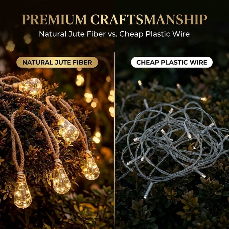 Jute Rope Bulb String Lights