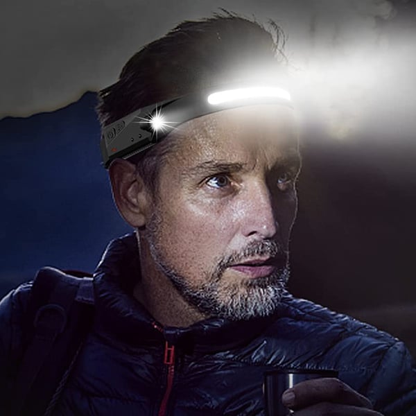 USB-ladattava otsalamppu, COB/XPE-LED 💡