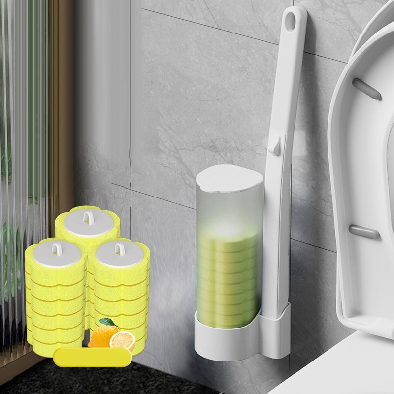 1*Toilet brush+18PCS Brush head -LEMON