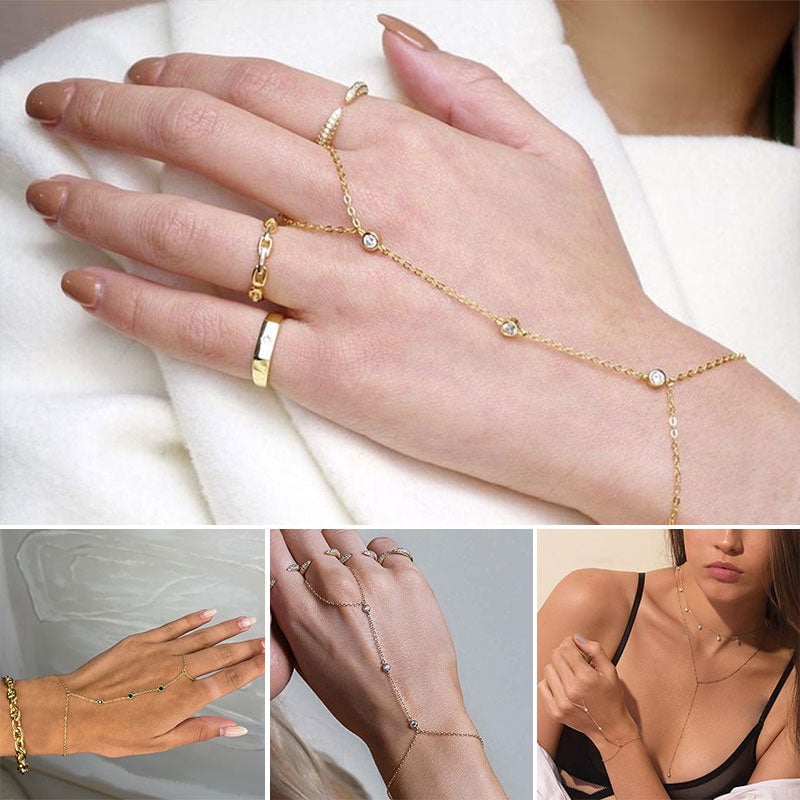 Diamond Connecting Fingers Bracelet