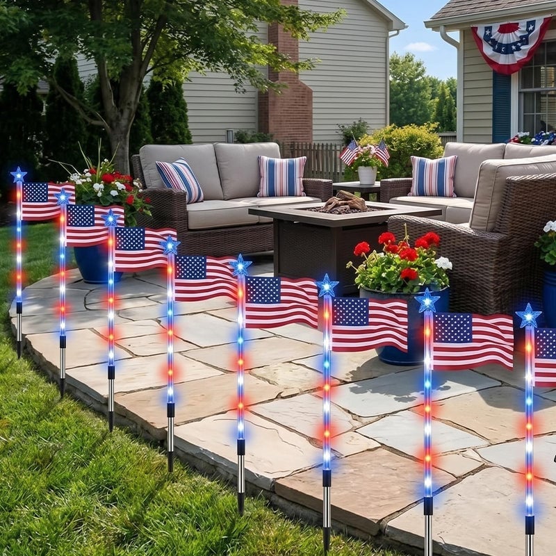 Outdoor Independence Day Decorative Light Post