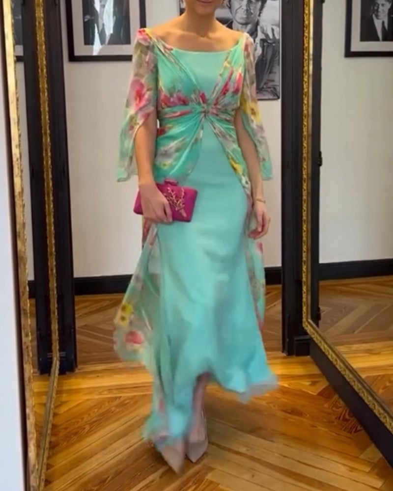 Elegantdesignet kjole med print