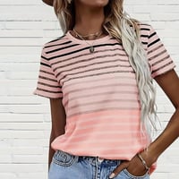 T-Shirt Col Rond Manches Courtes À Rayures
