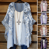 Cardigan en dentelle avec empiècements fleuris