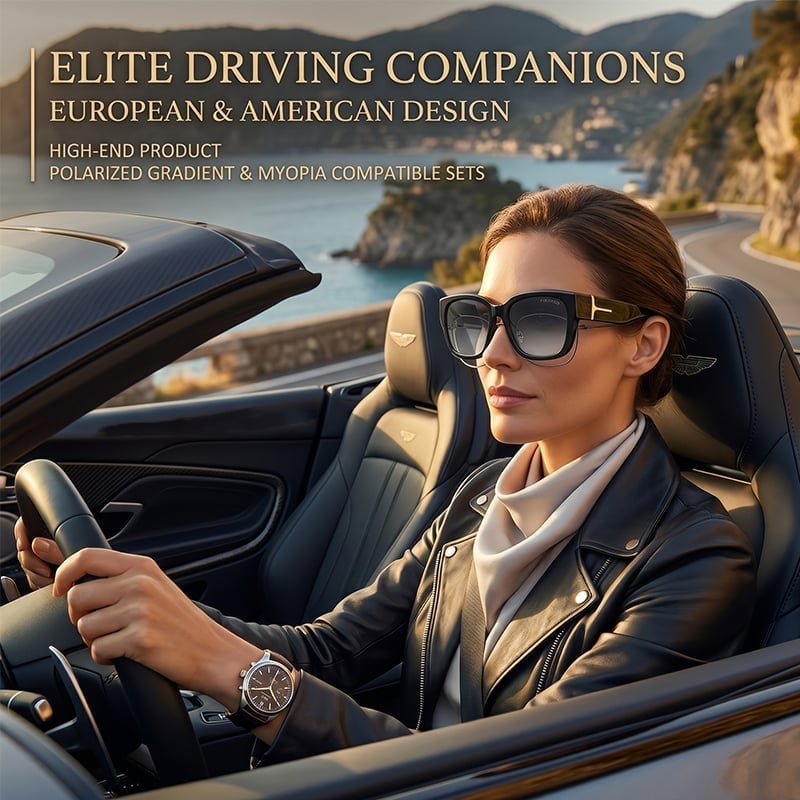 Polarized Square Sunglasses with Wrap-Around Design