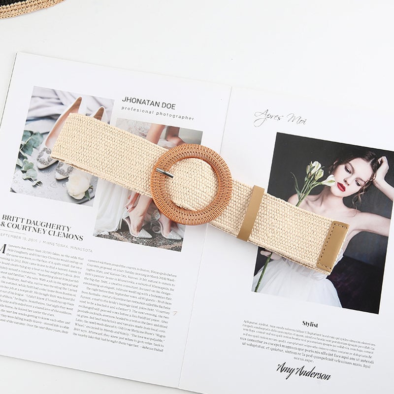 Fashion Vintage Boho Straw Woven Belt