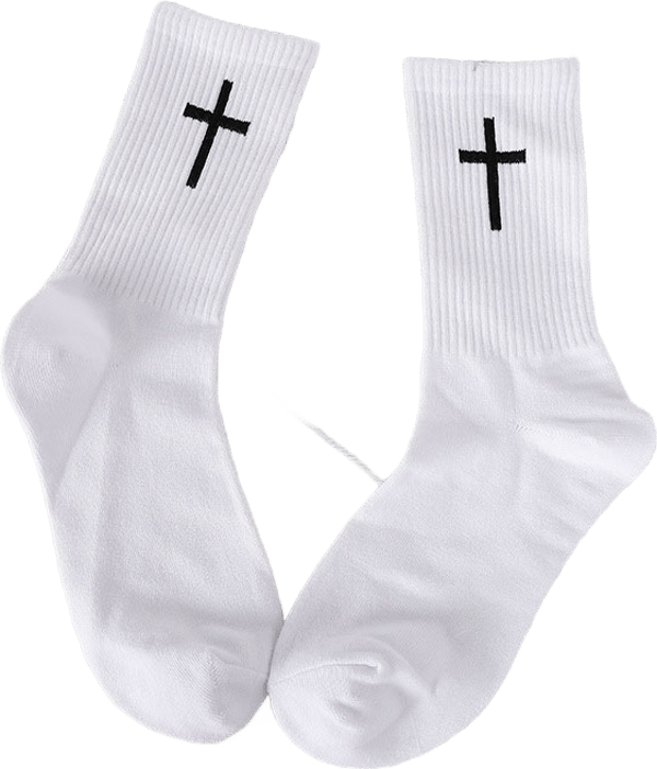Cross Black And White Socks